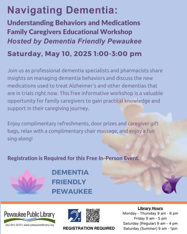 sign for Navigating Dementia event